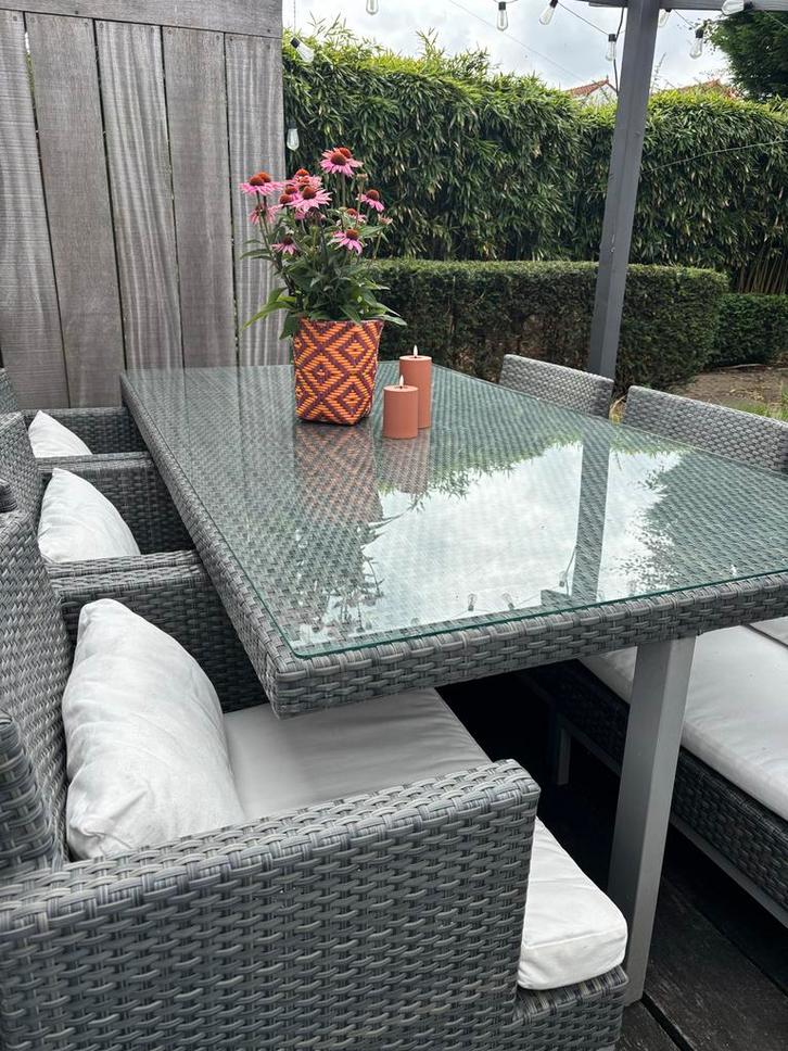 AppleBee Wicker Tuinset 6 persoons (+1 extra stoel), Tuin en Terras, Tuinstoelen, Gebruikt, Wicker, Ophalen