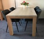 Eiken eettafel met massief blad, Ophalen, Gebruikt, Eikenhout, 50 tot 100 cm