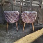 Bijzetstoel Eileen Chesterfield kuipje, fauteuil grijs leer, Huis en Inrichting, Ophalen, Twee, Chesterfield, Hout