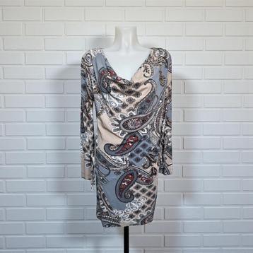 Studio Anneloes Jurk Maat L Grijs Beige Paisley Travelstof beschikbaar voor biedingen