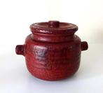 Keramiek pot met deksel roodbruin gemêleerd Mobach 6751-k, Ophalen of Verzenden