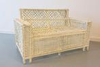 Decoratief rieten bankje in koloniale stijl, Antiek en Kunst, Antiek | Meubels | Stoelen en Banken, Ophalen