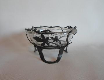 Art Nouveau Val Schaal Glas Brons beschikbaar voor biedingen