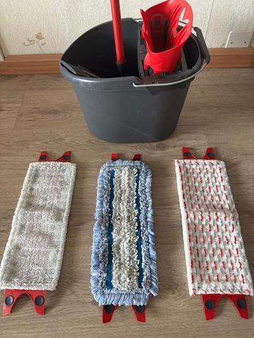 vileda ultramax vlakmop met emmer en 3 doeken beschikbaar voor biedingen