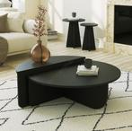 Salontafel Podium Rond Hout Zwart 90x90x35, 100 tot 150 cm, Nieuw, Savoire, Minder dan 50 cm