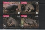 C538 Guyana 9284/87 postfris Dieren /WWF, Postzegels en Munten, Postzegels | Thematische zegels, Dier of Natuur, Verzenden, Postfris