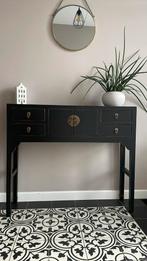 Zwarte sidetable chinees, Ophalen, Gebruikt, 25 tot 50 cm, Rechthoekig