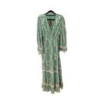 Palak | Jurk boho lovertjes en spiegeltjes mint groen & goud, Ophalen of Verzenden, Nieuw, Groen, Onder de knie