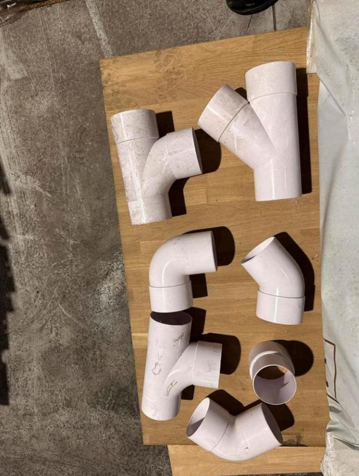 partij pvc bochten en hulpstukken Y stuk T stuk bochten, Doe-het-zelf en Verbouw, Buizen en Afvoer, Nieuw, Bochten, Pvc, Minder dan 2 meter