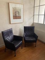 Charly fauteuil (2x) inclusief hocker, Huis en Inrichting, Fauteuils, Ophalen, Zo goed als nieuw, 75 tot 100 cm, Leer
