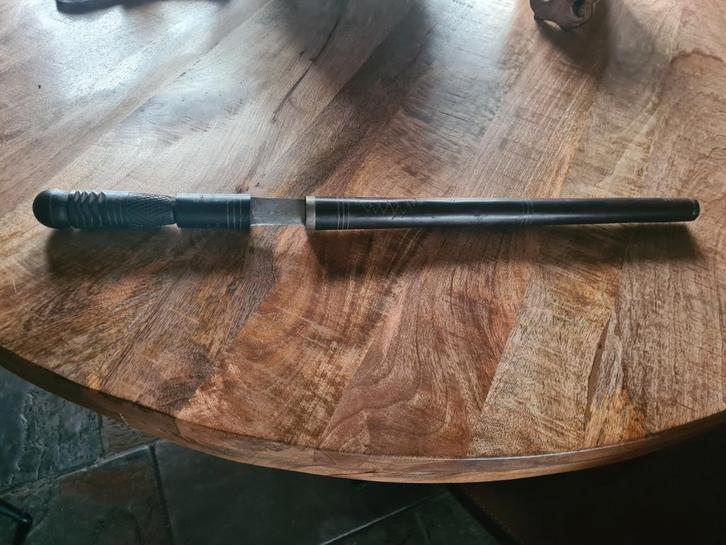 Antiek mes met houten handvat en schede (kris), Antiek en Kunst, Antiek | Overige Antiek, Ophalen