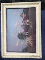 Schilderij boerderij, Antiek en Kunst, Kunst | Schilderijen | Abstract, Ophalen of Verzenden
