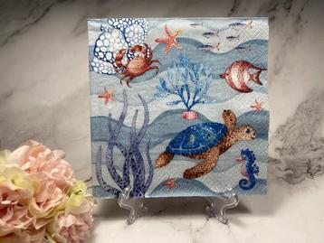 Paper design knutsel servet onderwater dieren decoupage M724 beschikbaar voor biedingen