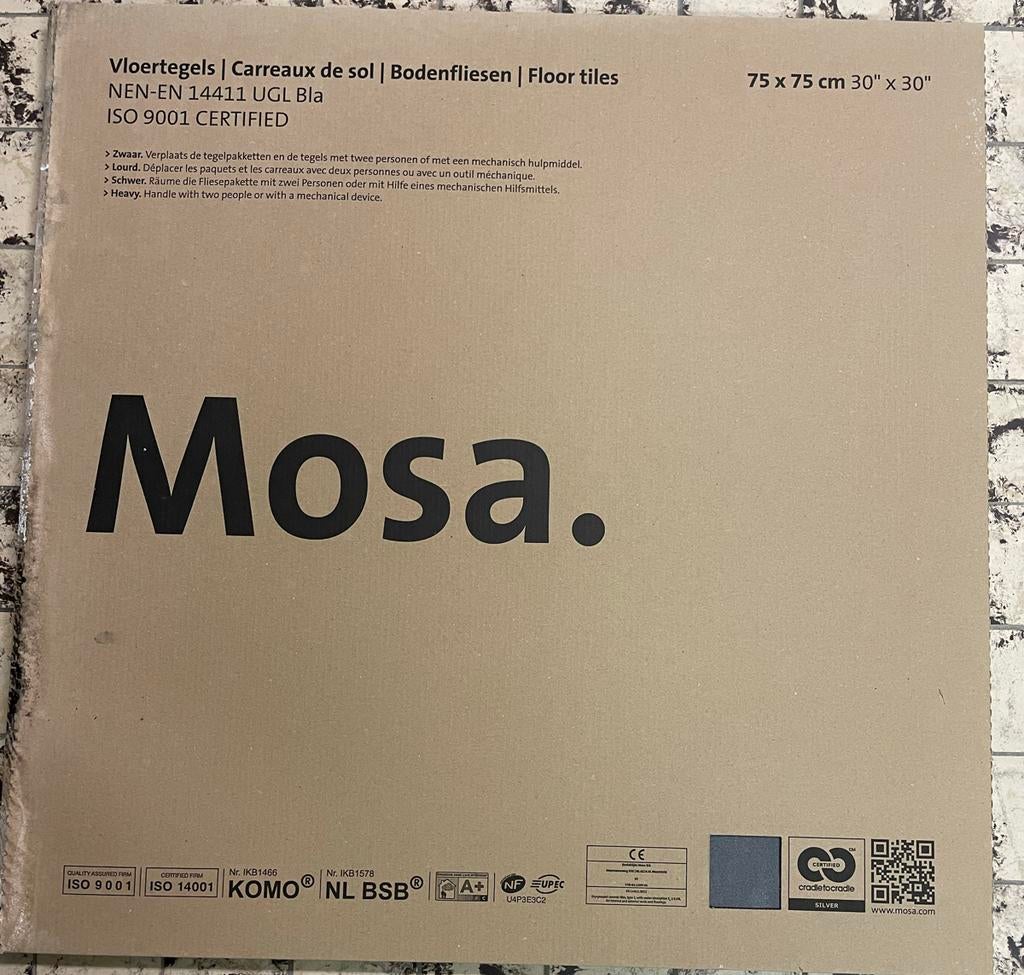 Mosa tegel 75x75 10 stuks, Doe-het-zelf en Verbouw, Tegels, Ophalen, 60 cm of meer, Nieuw, 5 tot 10 m²