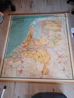Oude Schoolkaart Nederland - Groot formaat, Ophalen of Verzenden, Aardrijkskunde