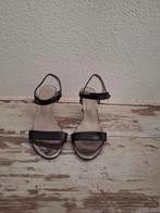 Perlato zwart / zilveren zomerse sandalen met hak, mt 37, Pumps, Zwart, Ophalen of Verzenden, Perlato