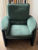 2 Leolux Fauteuils (groen), Ophalen of Verzenden, Zo goed als nieuw, 75 tot 100 cm, Leer