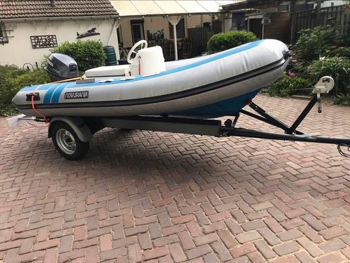 Rip incl moter en trailer, Watersport en Boten, Rubberboten, Gebruikt, Overige merken, Overige materialen, Minder dan 70 pk, Benzine