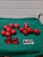 kerstballen en bellen rood glas [847], Ophalen of Verzenden