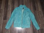 turqouise leren damesjas, PEPE JEANS (maat L), Ophalen of Verzenden, Gedragen, Maat 42/44 (L)