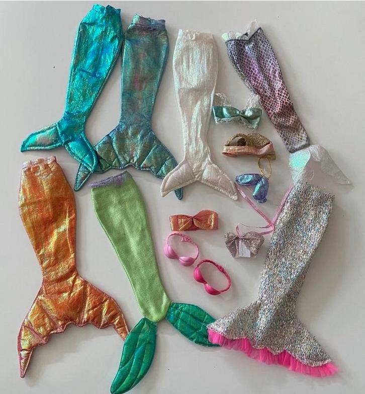 Barbie zeemeermin set geen mattel, Verzamelen, Poppen, Gebruikt, Kleertjes, Ophalen of Verzenden
