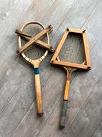 Antieke Tennisrackets + Racketpers, Ophalen of Verzenden