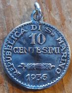 Kettinghangertje 10 Centisimi San Marino 1936, Overige materialen, Gebruikt, Overige voorstellingen, Ophalen of Verzenden