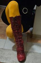 Mooie rode hoge laarzen van echt zacht leer, Ophalen of Verzenden, Zo goed als nieuw, Rood, Hoge laarzen