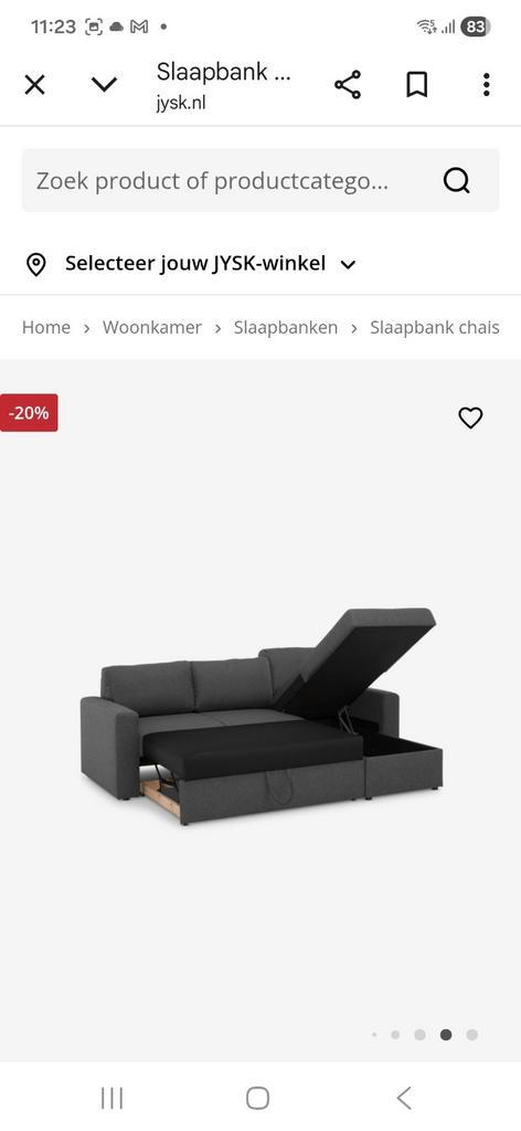 Slaapbank JYSK met opbergruimte - Weinig gebruikt, Huis en Inrichting, Slaapkamer | Slaapbanken, Zo goed als nieuw, Overige maten