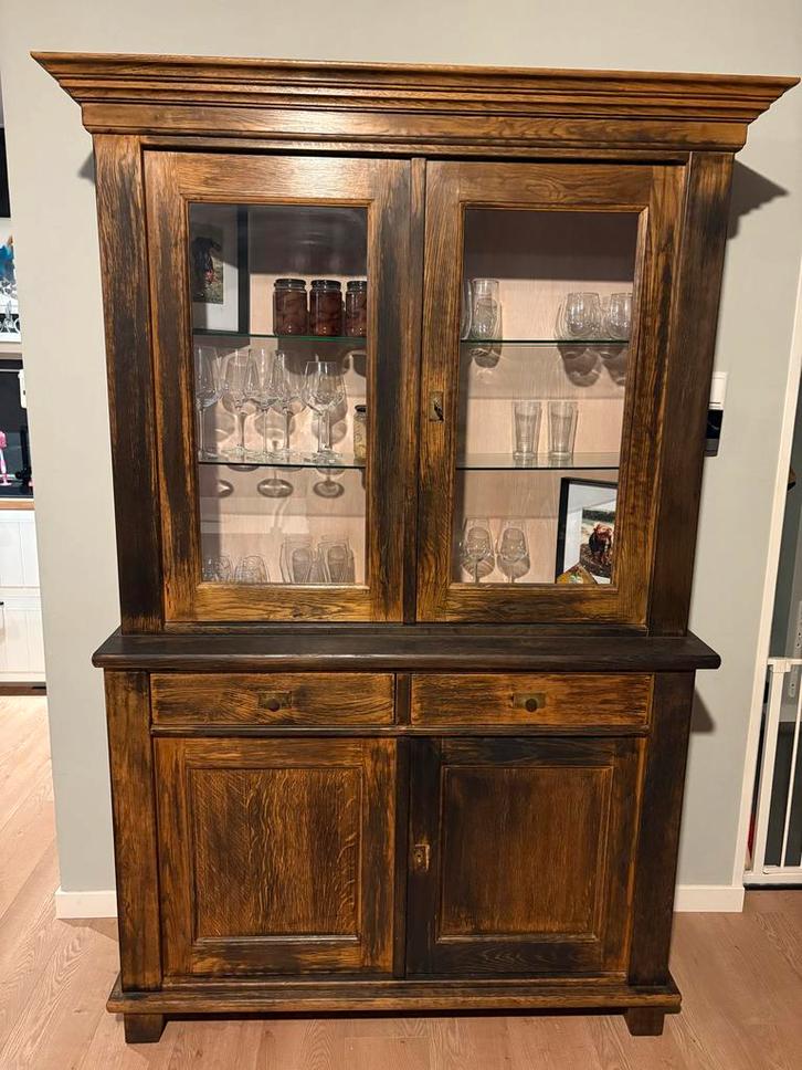 Buffetkast, 2-delig, +- 140x200cm, Huis en Inrichting, Kasten | Buffetkasten, Gebruikt, 150 tot 200 cm, 100 tot 150 cm, 25 tot 50 cm