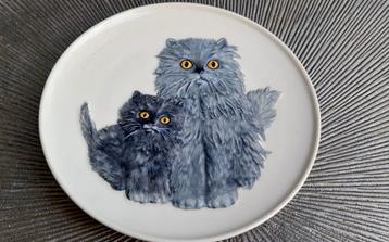 VINTAGE GOEBEL 1976 bord katten kat persian pers beschikbaar voor biedingen