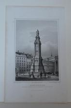 AMSTERDAM DAM MONUMENT VOLKSGEEST 1830 NAATJE GRAVURE GG9, Verzenden
