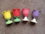 Eierdoppen, 4 stuks, plastic, tulpmodel., Ophalen of Verzenden, Overige typen