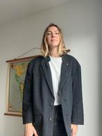 Wollen wol wool blazer oversized vintage herfst unisex jas L, Verzenden, Zo goed als nieuw