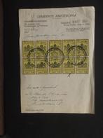 Gemeente document Amsterdam met 10 cinderella's zeldzaam, Verzenden, Na 1940, Gestempeld