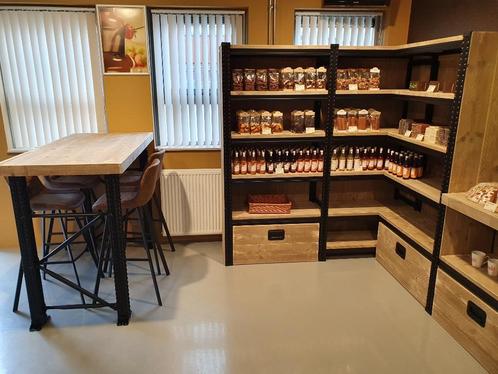 Winkelinrichting van steigerhout met staal industrieel uniek, Huis en Inrichting, Overige Huis en Inrichting, Nieuw, Ophalen