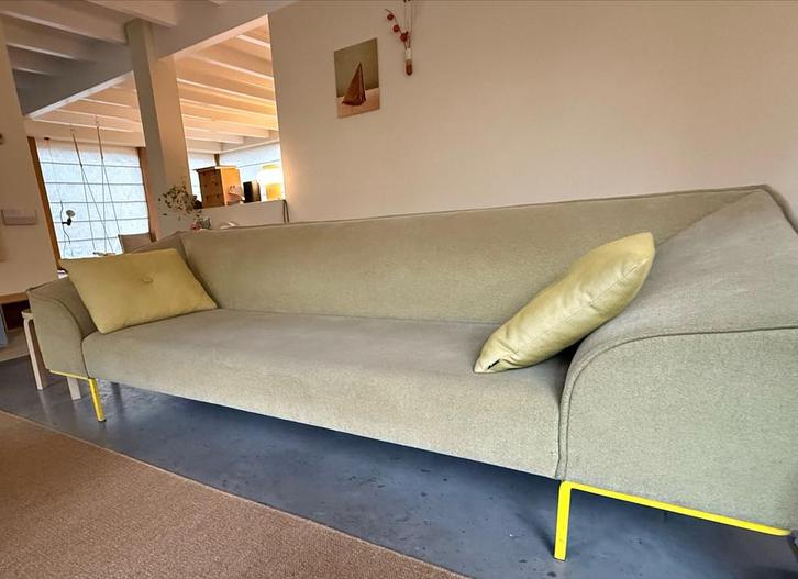 Prostoria Seam Bank - Driepersoons - Groen, Huis en Inrichting, Banken | Bankstellen, Zo goed als nieuw, Rechte bank, Driepersoons