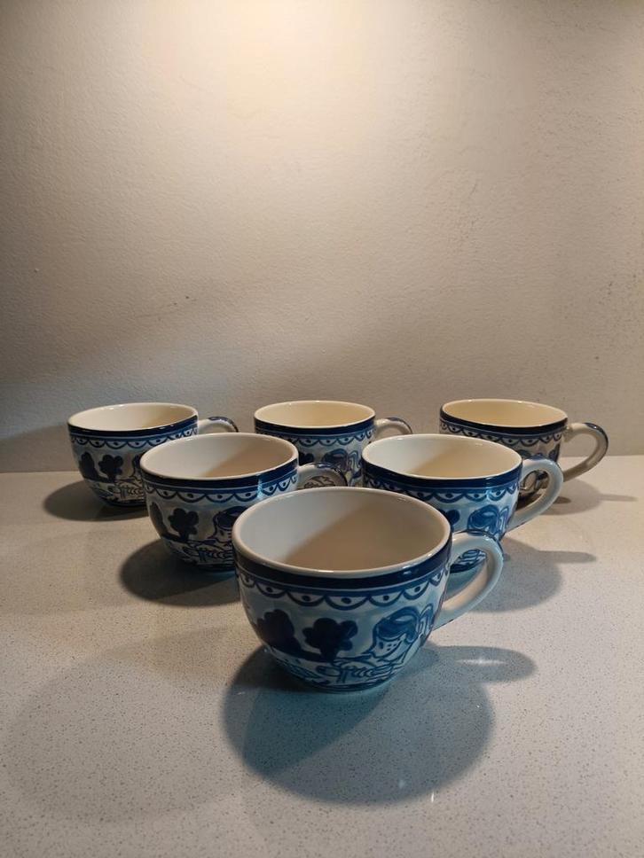 6 Delfts Blond Amsterdam kopjes + optioneel 4 schotels, Huis en Inrichting, Keuken | Servies, Zo goed als nieuw, Kop(pen) en/of Schotel(s)