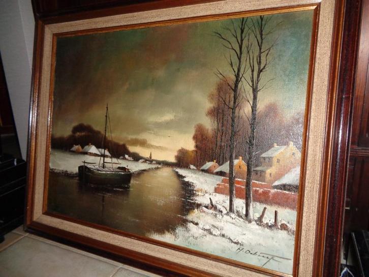 *Mooie grote gesigneerde schilderij -Vermeld in PIRON, BAS.., Antiek en Kunst, Kunst | Schilderijen | Klassiek, Ophalen of Verzenden