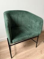 Groene velvet kuipstoel, Huis en Inrichting, Ophalen, Zo goed als nieuw, Minder dan 75 cm, 50 tot 75 cm