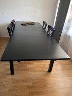 IKEA Ingatorp eettafel (zwart) inklapbaar + 4 stoelen, Huis en Inrichting, Tafels | Eettafels, Ophalen