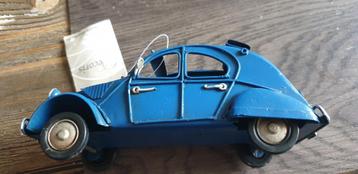 Metalen metaal auto eend 2 cv 2cv citroen blauw cabrio beschikbaar voor biedingen