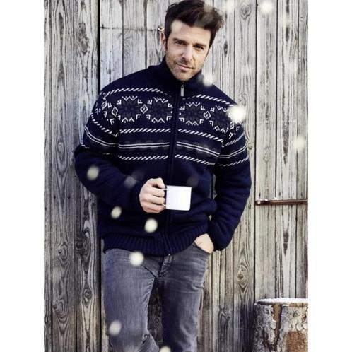 Rivercreek Noors Vest Blauw, Gebreid Vest Teddyvoering, Kleding | Heren, Truien en Vesten, Nieuw, Overige maten, Verzenden