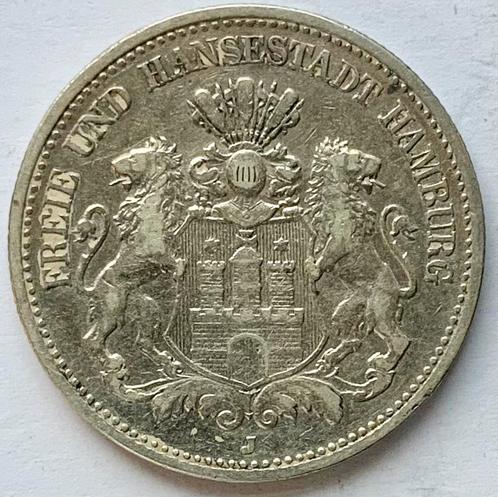 Duitsland Hamburg 2 Mark 1900 J zilver, Postzegels en Munten, Munten | Nederland, Zilver, Ophalen of Verzenden