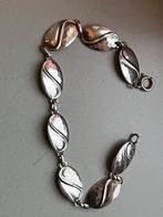 Art Deco zilveren gehamerde armband ., Sieraden, Tassen en Uiterlijk, Armbanden, Verzenden, Zo goed als nieuw, Zilver, Zilver