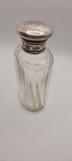 Antieke parfumfles met zilveren dop, Verzamelen, Parfumverzamelingen, Parfumfles, Gebruikt, Ophalen of Verzenden