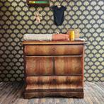 Mooie vintage notenhouten commode/dressior, Huis en Inrichting, Kasten | Ladekasten, Ophalen, Gebruikt, 50 tot 100 cm, 3 of 4 laden