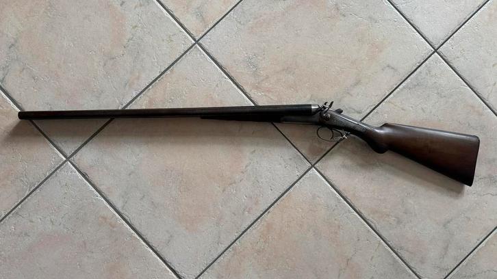 Antiek vrijgesteld dubbelloops jachtgeweer met damast lopen, Verzamelen, Militaria | Algemeen, Overige soorten, Overige gebieden