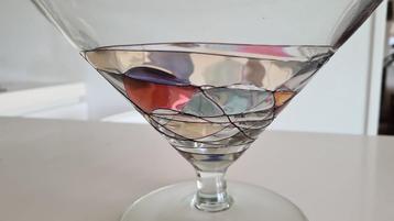 Vintage glazen kom, Glas, Emaille K&K Styling Tiffany Style beschikbaar voor biedingen