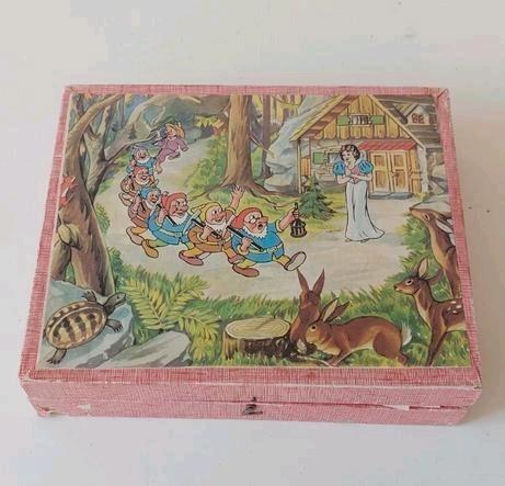 Vintage blokkenpuzzel sprookjes.  Puzzel van blokken oud, Antiek en Kunst, Antiek | Speelgoed, Ophalen of Verzenden